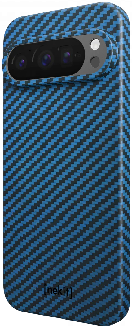 NEKIT Fiber Google Pixel 9 Pro XL Hoesje MagSafe Kevlar Back Cover Dun Blauw afbeelding 14