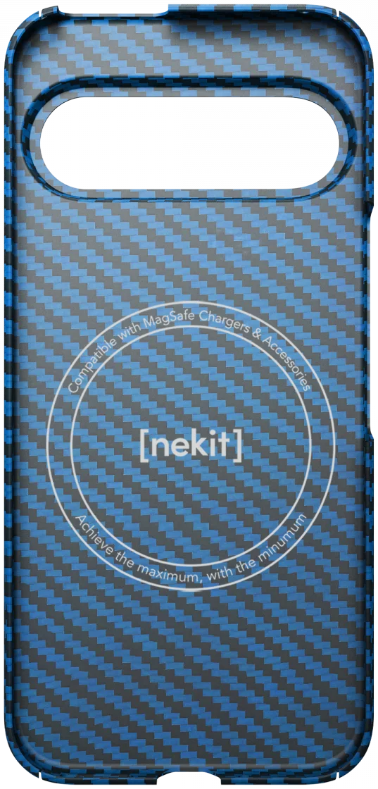 NEKIT Fiber Google Pixel 9 Pro XL Hoesje MagSafe Kevlar Back Cover Dun Blauw afbeelding 16