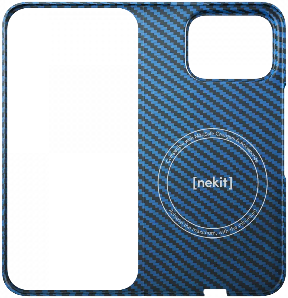 NEKIT Fiber Google Pixel 9 Pro Fold Hoesje MagSafe Kevlar Back Cover Dun Blauw afbeelding 11
