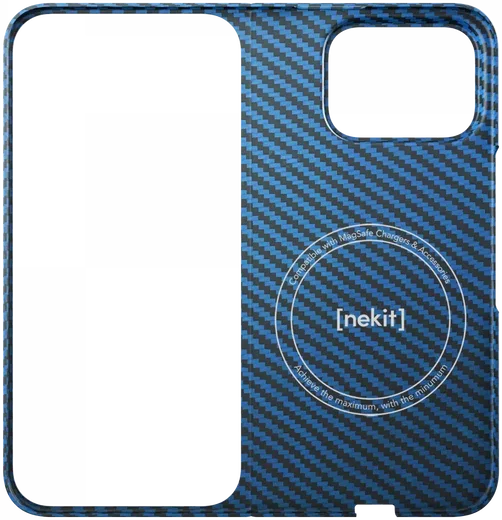 NEKIT Fiber Google Pixel 9 Pro Fold Hoesje MagSafe Kevlar Back Cover Dun Blauw afbeelding 11