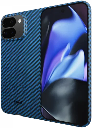 NEKIT Fiber Google Pixel 9 Pro Fold Hoesje MagSafe Kevlar Back Cover Dun Blauw afbeelding 2