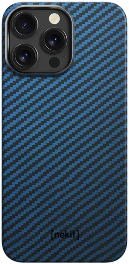 NEKIT Fiber Apple iPhone 13 Pro Hoesje MagSafe Kevlar Back Cover Dun Blauw afbeelding 13