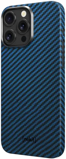 NEKIT Fiber Apple iPhone 13 Pro Hoesje MagSafe Kevlar Back Cover Dun Blauw afbeelding 14