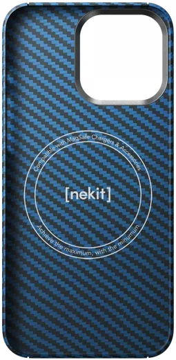 NEKIT Fiber Apple iPhone 13 Pro Hoesje MagSafe Kevlar Back Cover Dun Blauw afbeelding 16