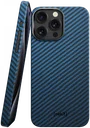 NEKIT Fiber Apple iPhone 13 Pro Hoesje MagSafe Kevlar Back Cover Dun Blauw