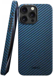 NEKIT Fiber Apple iPhone 13 Pro Hoesje MagSafe Kevlar Back Cover Dun Blauw afbeelding