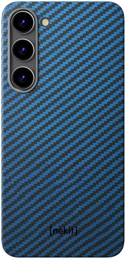 NEKIT Fiber Samsung Galaxy S23 Hoesje MagSafe Kevlar Back Cover Dun Blauw afbeelding 13