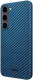 NEKIT Fiber Samsung Galaxy S23 Hoesje MagSafe Kevlar Back Cover Dun Blauw afbeelding 14