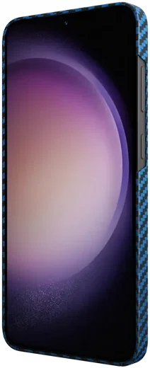 NEKIT Fiber Samsung Galaxy S23 Hoesje MagSafe Kevlar Back Cover Dun Blauw afbeelding 15