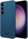 NEKIT Fiber Samsung Galaxy S23 Hoesje MagSafe Kevlar Back Cover Dun Blauw afbeelding 2