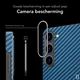 NEKIT Fiber Samsung Galaxy S23 Hoesje MagSafe Kevlar Back Cover Dun Blauw afbeelding 3