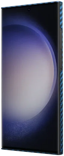 NEKIT Fiber Samsung Galaxy S23 Ultra Hoesje MagSafe Kevlar Back Cover Dun Blauw afbeelding 15