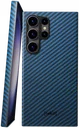 NEKIT Fiber Samsung Galaxy S23 Ultra Hoesje MagSafe Kevlar Back Cover Dun Blauw