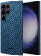 NEKIT Fiber Samsung Galaxy S23 Ultra Hoesje MagSafe Kevlar Back Cover Dun Blauw afbeelding 2