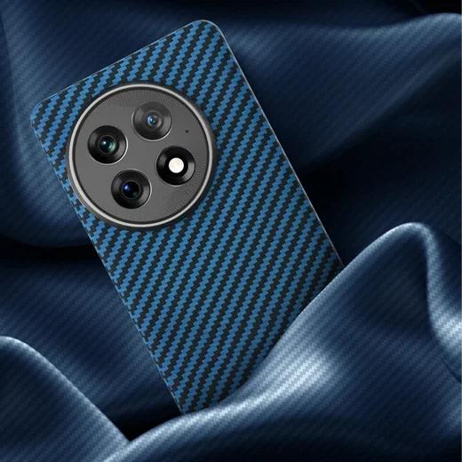 NEKIT Fiber OnePlus 13 Hoesje MagSafe Kevlar Back Cover Dun Blauw afbeelding 11