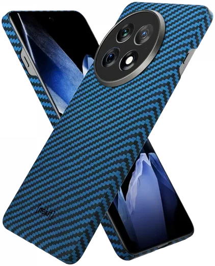 NEKIT Fiber OnePlus 13 Hoesje MagSafe Kevlar Back Cover Dun Blauw afbeelding 13