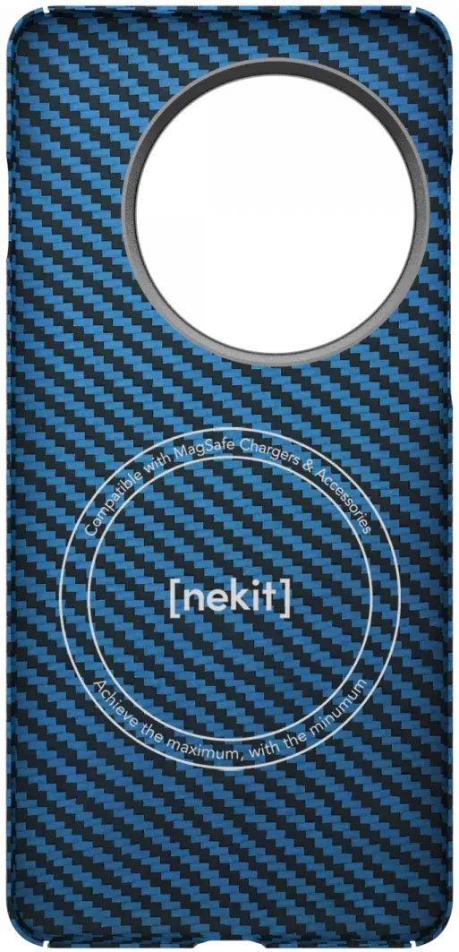 NEKIT Fiber OnePlus 13 Hoesje MagSafe Kevlar Back Cover Dun Blauw afbeelding 17
