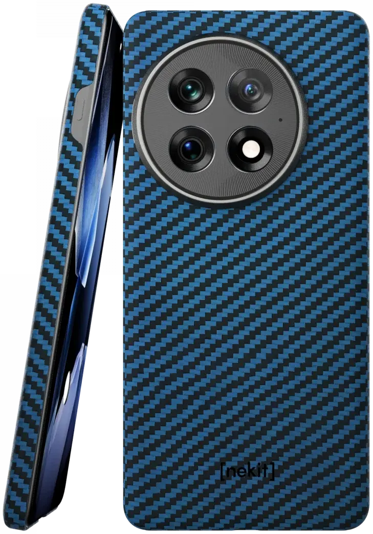 NEKIT Fiber OnePlus 13 Hoesje MagSafe Kevlar Back Cover Dun Blauw afbeelding 1