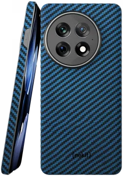 NEKIT Fiber OnePlus 13 Hoesje MagSafe Kevlar Back Cover Dun Blauw