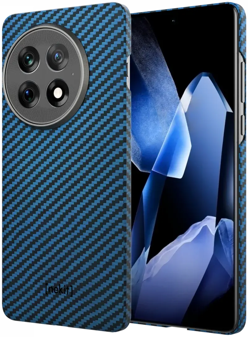 NEKIT Fiber OnePlus 13 Hoesje MagSafe Kevlar Back Cover Dun Blauw afbeelding 2