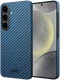 NEKIT Fiber Samsung Galaxy S25 Hoesje MagSafe / Qi2 Kevlar Back Cover Dun Blauw afbeelding 2