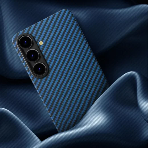 NEKIT Fiber Samsung Galaxy S25 Plus Hoesje MagSafe / Qi2 Kevlar Back Cover Blauw afbeelding 15