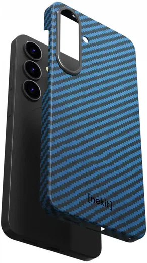 NEKIT Fiber Samsung Galaxy S25 Plus Hoesje MagSafe / Qi2 Kevlar Back Cover Blauw afbeelding 16
