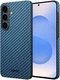 NEKIT Fiber Samsung Galaxy S25 Plus Hoesje MagSafe / Qi2 Kevlar Back Cover Blauw afbeelding 2