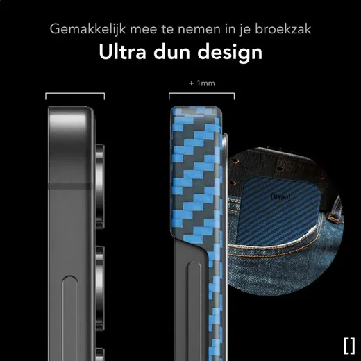 NEKIT Fiber Samsung Galaxy S25 Plus Hoesje MagSafe / Qi2 Kevlar Back Cover Blauw afbeelding 5