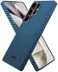 NEKIT Fiber Samsung Galaxy S25 Ultra Hoesje MagSafe Kevlar Back Cover Dun Blauw afbeelding 13