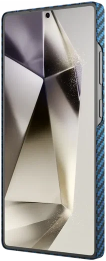 NEKIT Fiber Samsung Galaxy S25 Ultra Hoesje MagSafe Kevlar Back Cover Dun Blauw afbeelding 16
