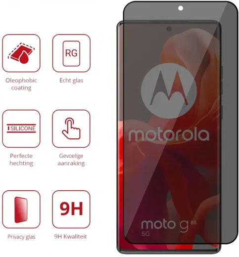 Rosso Motorola Moto G85 9H Tempered Glass Screen Protector Privacy afbeelding 2