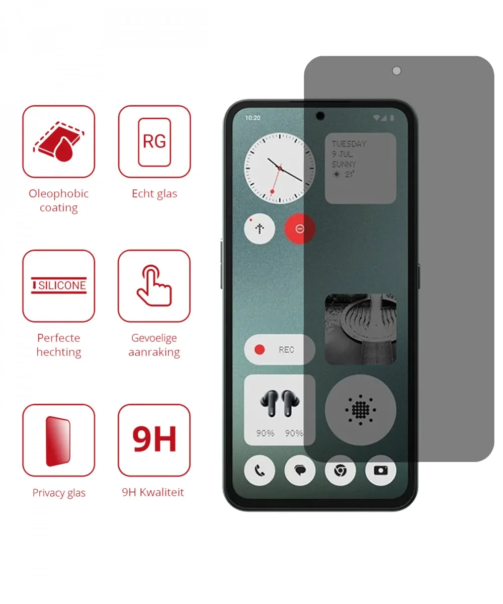 Rosso Nothing CMF Phone 1 9H Tempered Glass Screen Protector Privacy afbeelding 2