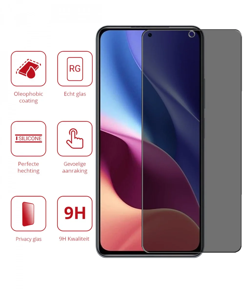 Rosso Oppo A60 5G / A40 / A40m 9H Tempered Glass Screen Protector Privacy afbeelding 2