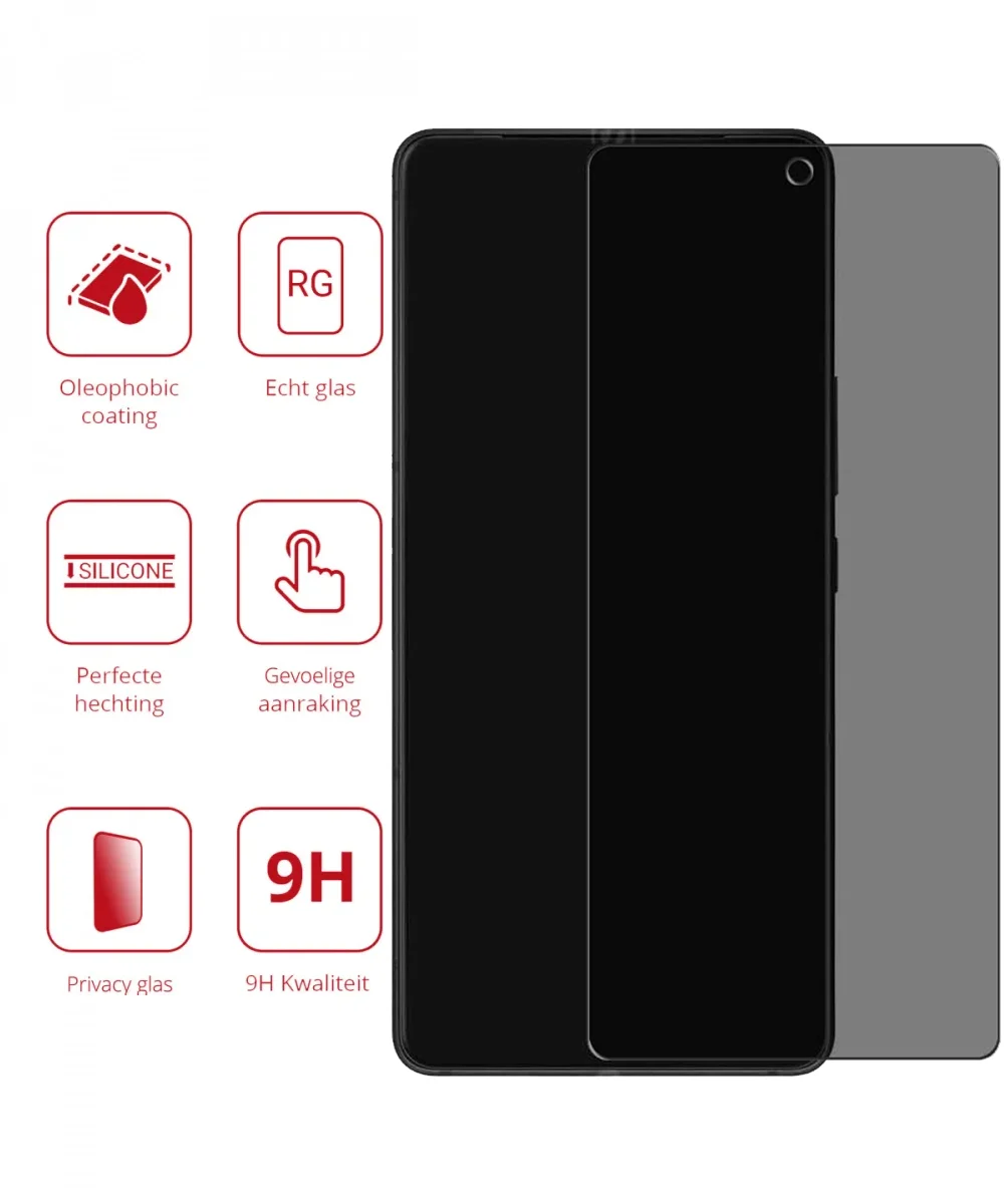 Rosso Asus ROG Phone 9 / 9 Pro 9H Tempered Glass Screen Protector Privacy afbeelding 2