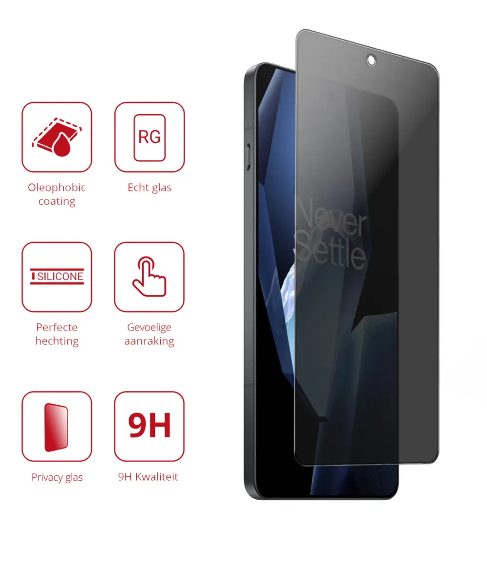 Rosso OnePlus 13R 9H Tempered Glass Screen Protector Privacy afbeelding 2