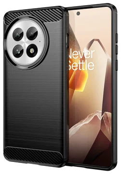 OnePlus 13 Hoesje Geborsteld TPU Flexibele Back Cover Zwart