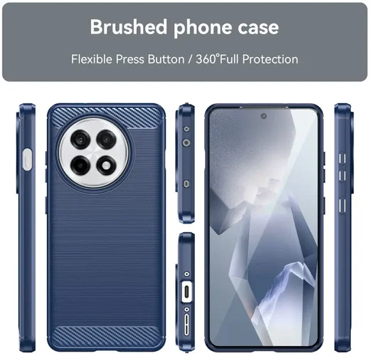 OnePlus 13R Hoesje Geborsteld TPU Flexibele Back Cover Blauw afbeelding 8
