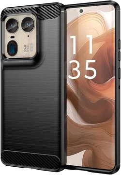Motorola Edge 50 Ultra Hoesje Geborsteld TPU Flexibele Back Cover Zwart