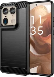 Motorola Edge 50 Ultra Hoesje Geborsteld TPU Flexibele Back Cover Zwart afbeelding