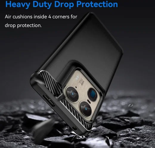 Motorola Edge 50 Ultra Hoesje Geborsteld TPU Flexibele Back Cover Zwart afbeelding 2