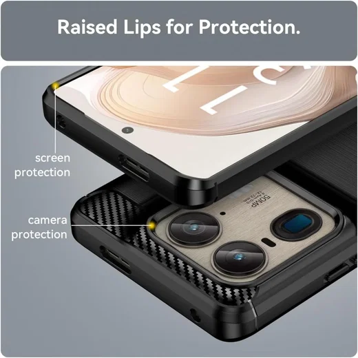 Motorola Edge 50 Ultra Hoesje Geborsteld TPU Flexibele Back Cover Zwart afbeelding 5