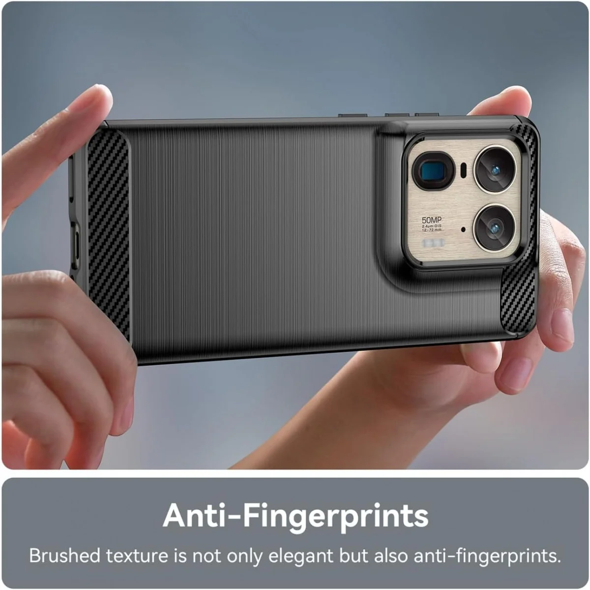 Motorola Edge 50 Ultra Hoesje Geborsteld TPU Flexibele Back Cover Zwart afbeelding 6