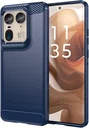 Motorola Edge 50 Ultra Hoesje Geborsteld TPU Flexibele Back Cover Blauw