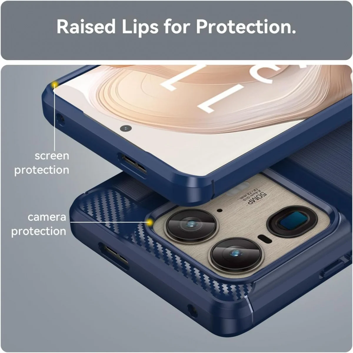 Motorola Edge 50 Ultra Hoesje Geborsteld TPU Flexibele Back Cover Blauw afbeelding 5
