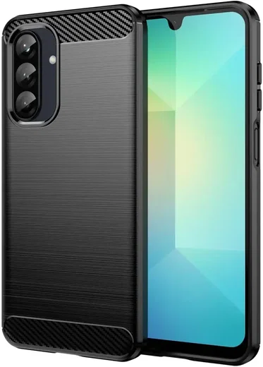 Samsung Galaxy A26 Hoesje Geborsteld TPU Flexibele Back Cover Zwart afbeelding 1