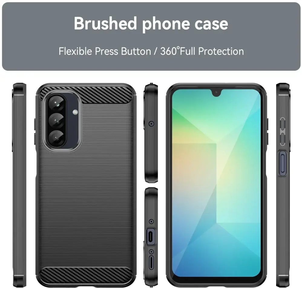 Samsung Galaxy A26 Hoesje Geborsteld TPU Flexibele Back Cover Zwart afbeelding 9
