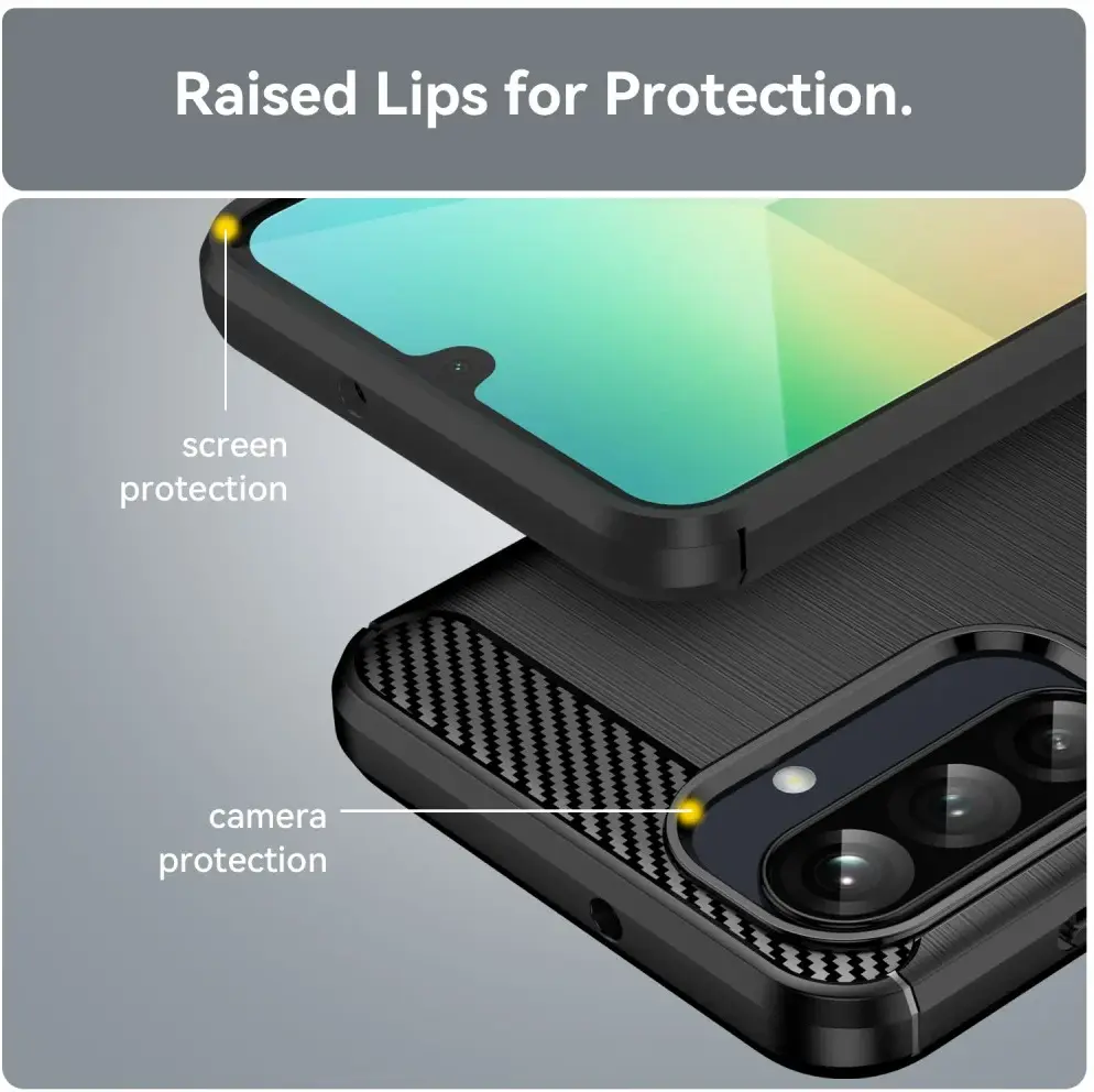 Samsung Galaxy A26 Hoesje Geborsteld TPU Flexibele Back Cover Zwart afbeelding 8