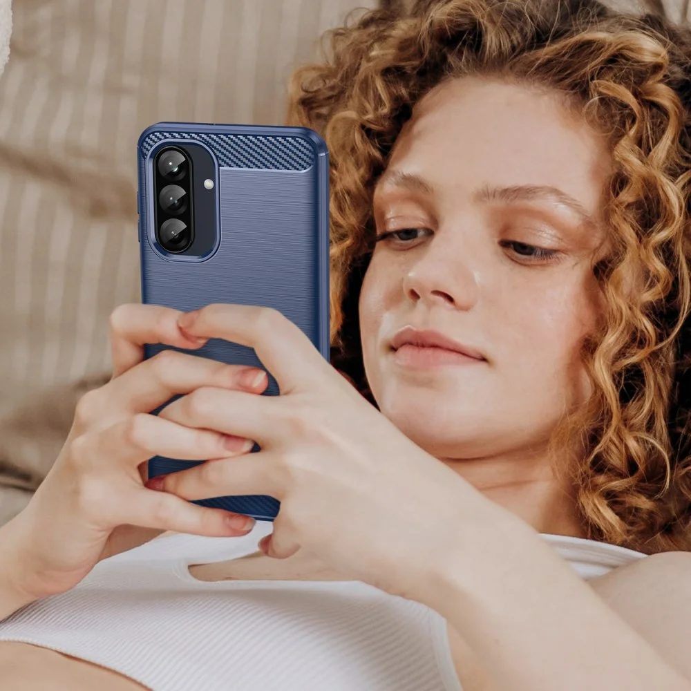 Samsung Galaxy A26 Hoesje Geborsteld TPU Flexibele Back Cover Blauw afbeelding 8