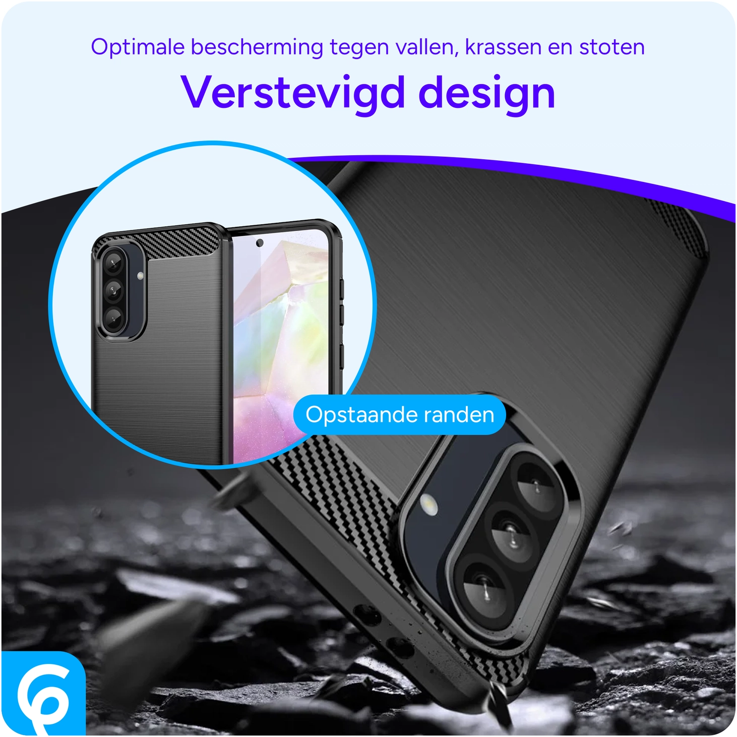 Samsung Galaxy A56 Hoesje Geborsteld TPU Flexibele Back Cover Zwart afbeelding 2
